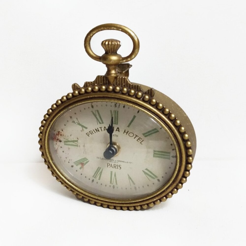Antique Printania Hotel 1870 Paris Wall Clock-Deliberate Antique/Distressed Look